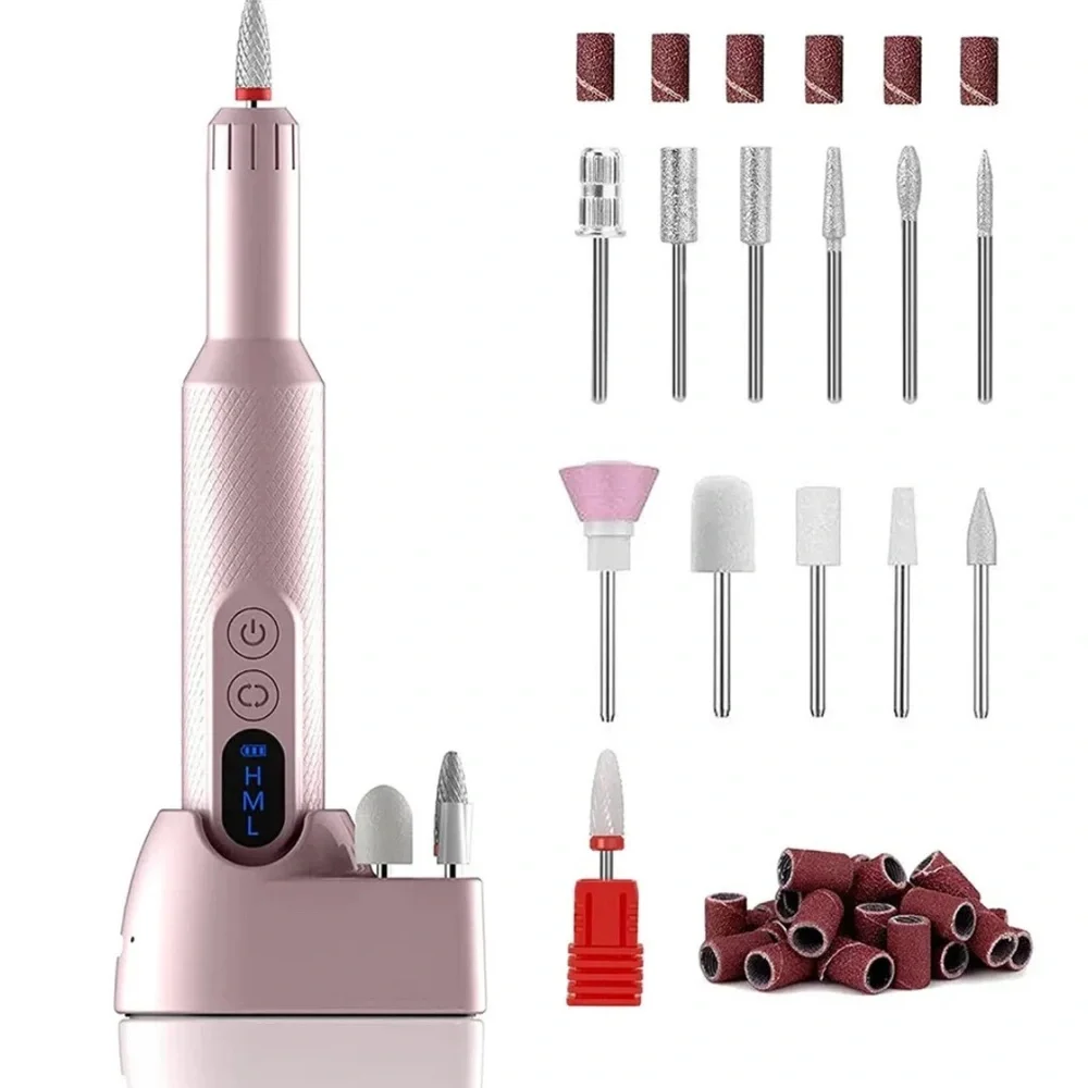 pink rechargeable cordless nail drill